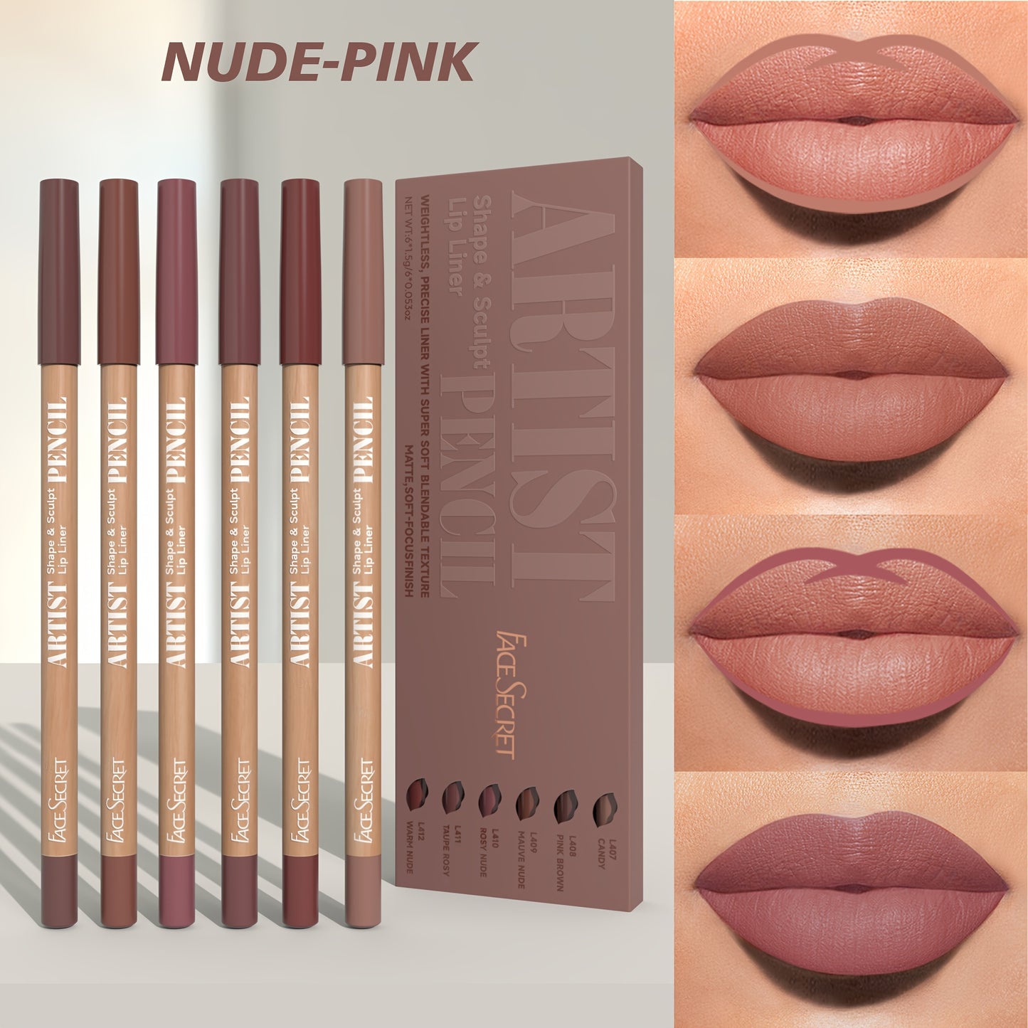 Artist Lip Liner 6-Delars Set | Forma, Skulptera och Framhäva med Precision