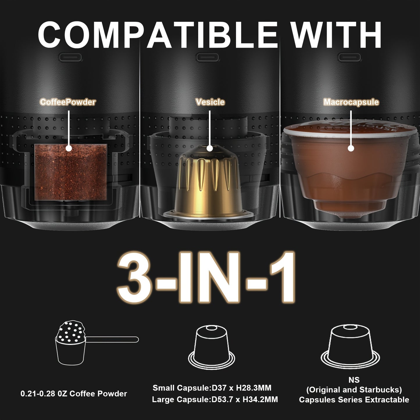 MiniBarista Go™ | Espressobryggare, 20 bars tryck för varm- och kallbryggt kaffe