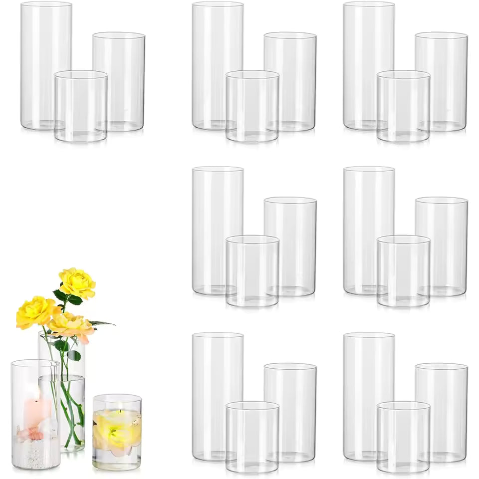 Cylindriska Glasvaser – 3/6/9-Pack