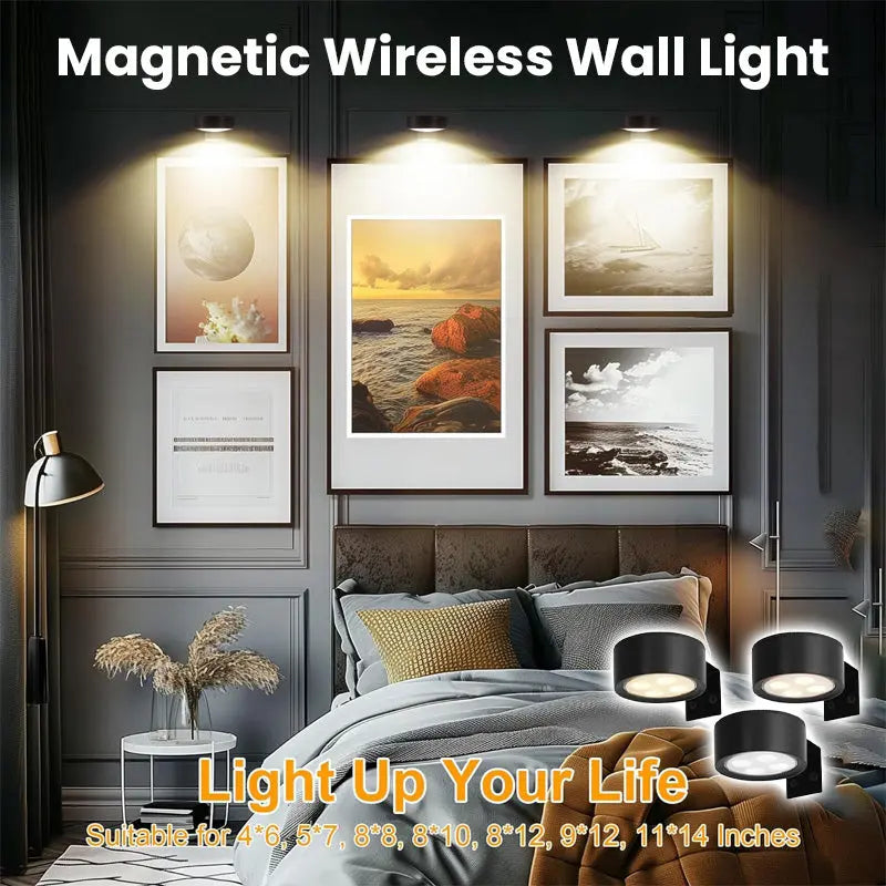 GlowFlex – Magnetisk Multifunktionell Trådlös Vägglampa (3-pack)