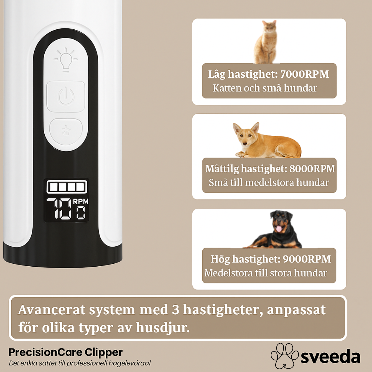 PrecisionCare Clipperâą - Klotrimmer med lampa
