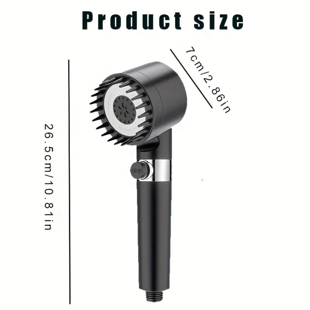 Högtrycksduschhuvud - 3-läges massage justerbar spray med filter