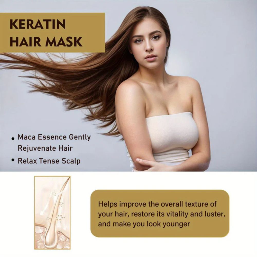 Keratin Hårmask - Djupbehandling och Glansboost
