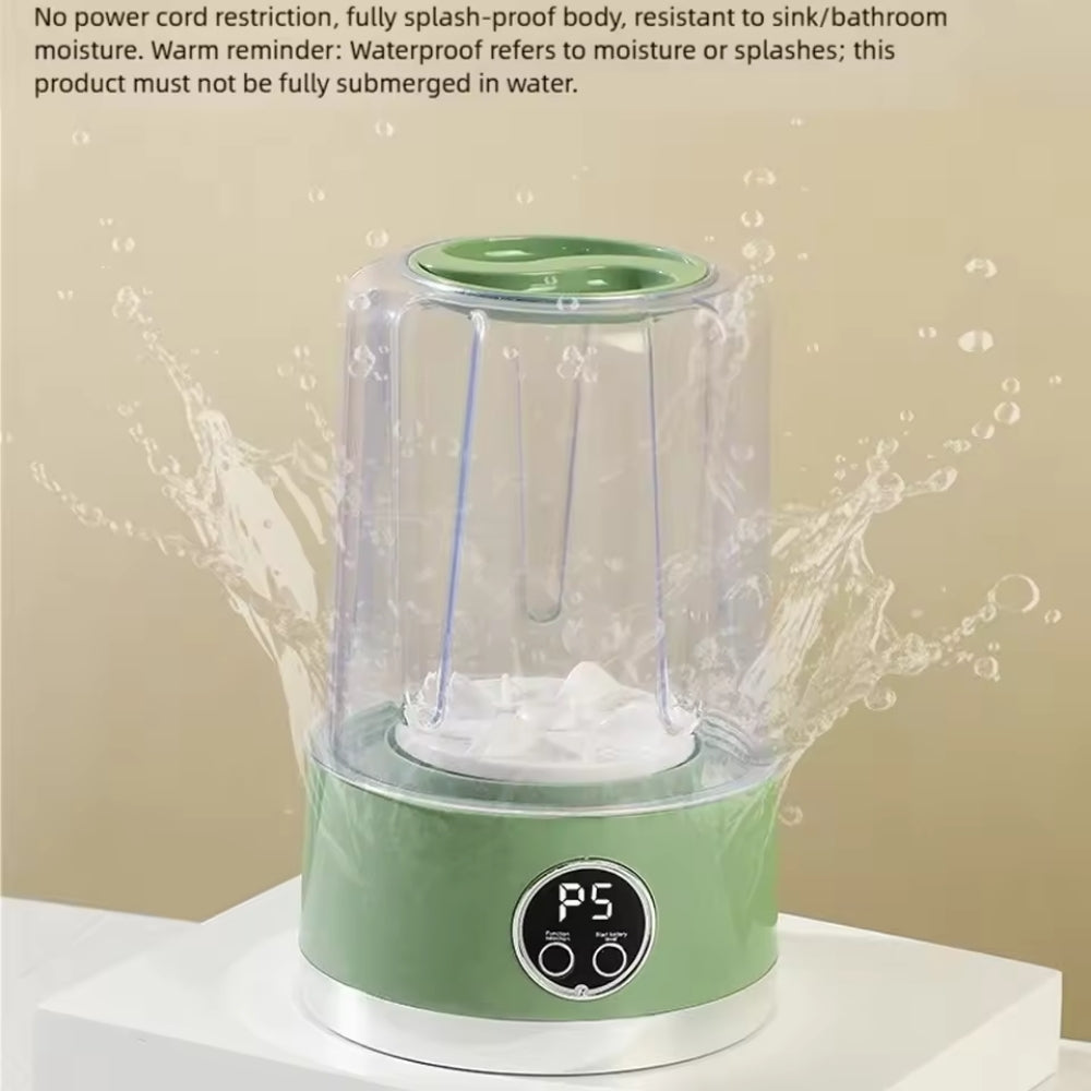 MiniTvätt Pro™ Portabel minitvättmaskin | trådlös kapacitet på 1 liter med två tvättlägen