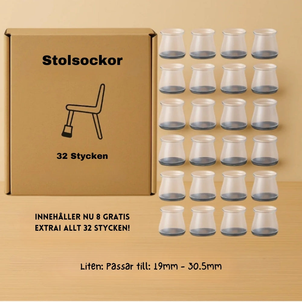 Stolsockor™ Halkfria sockor i silikon för möbler | reptåliga överdrag för stolsfötter