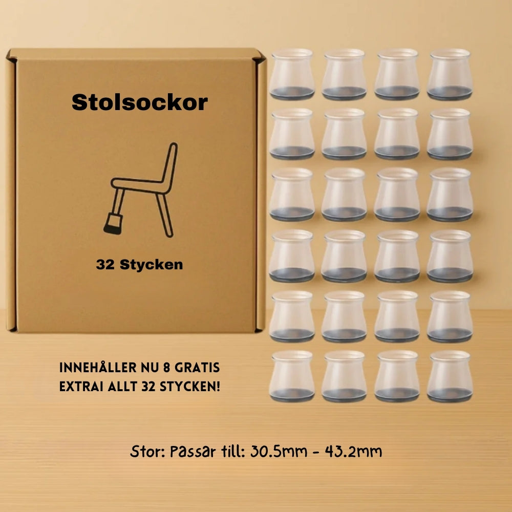 Stolsockor™ Halkfria sockor i silikon för möbler | reptåliga överdrag för stolsfötter