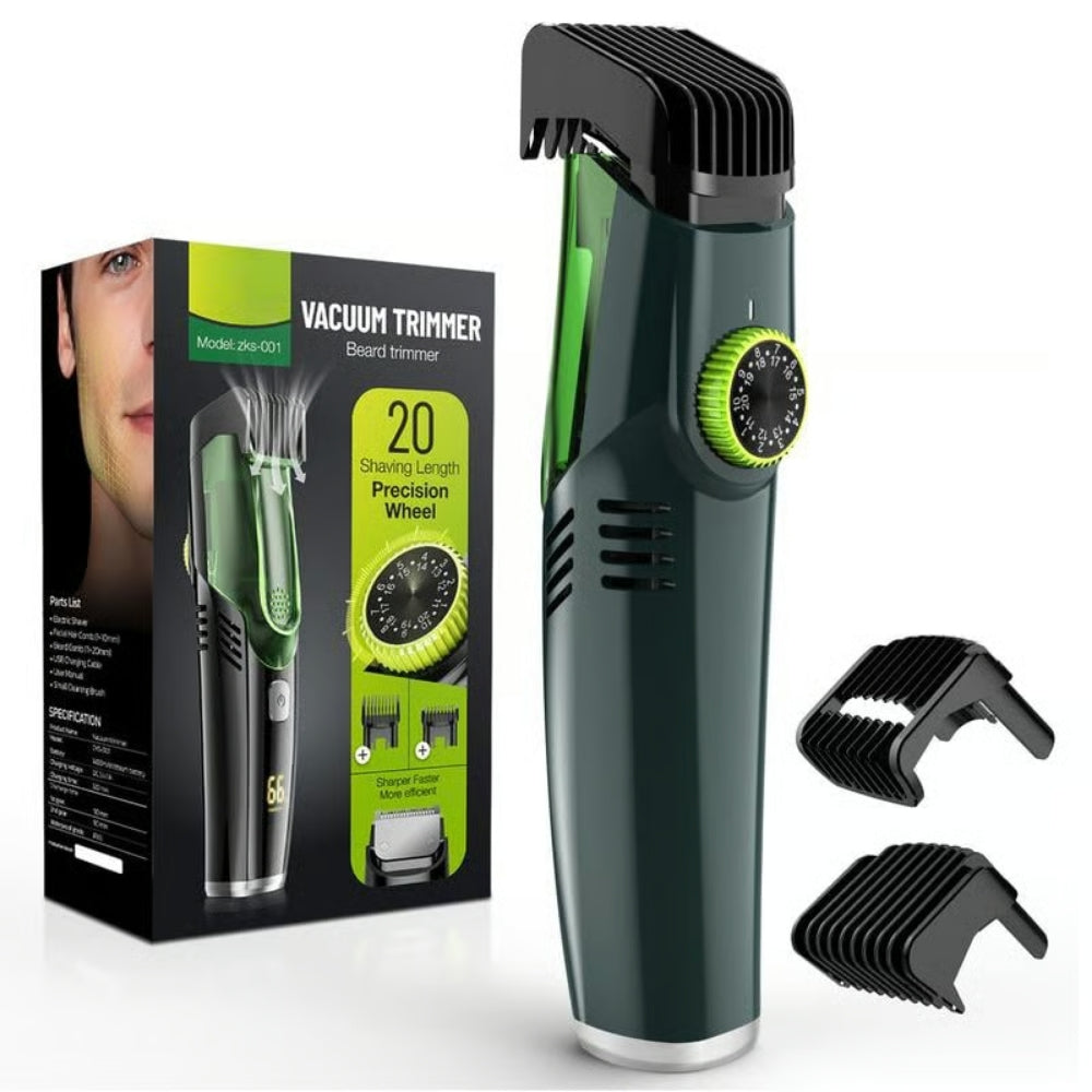 VacuTrim PRO™ Skägg- och Hårtrimmer med Vakuum