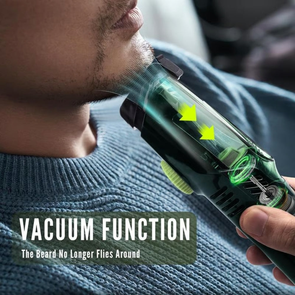 VacuTrim PRO™ Skägg- och Hårtrimmer med Vakuum