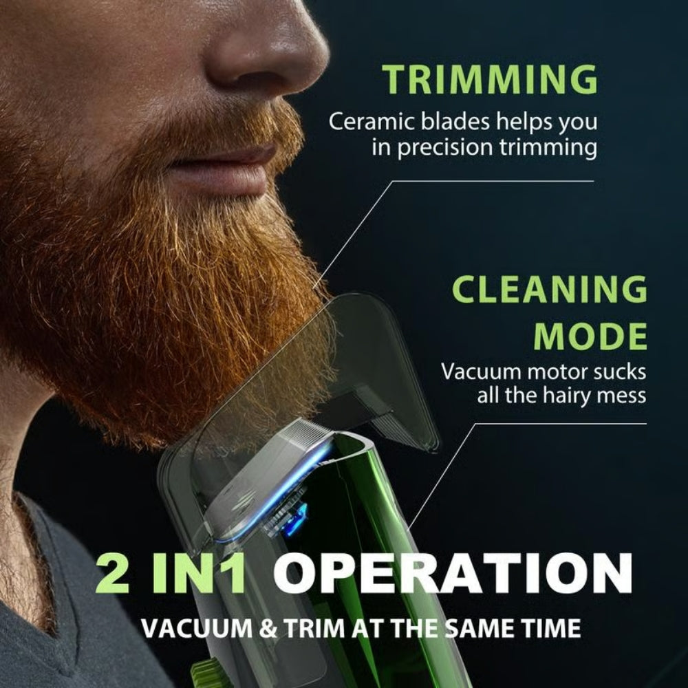 VacuTrim PRO™ Skägg- och Hårtrimmer med Vakuum