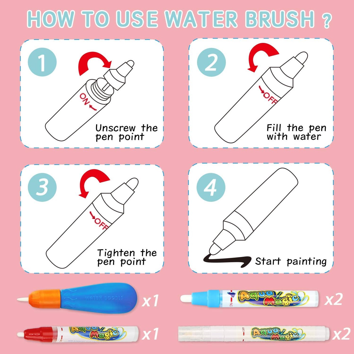 Water Doodle Mat Magic™ Pedagogisk och Kladdfri Underhållning