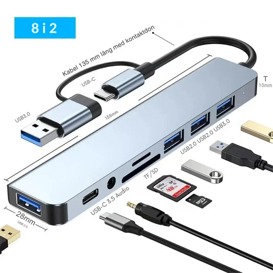 Fusion™ 8-i-2 USB-hubb - anslut allt i ett enda drag