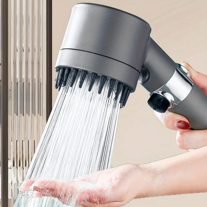Högtrycksduschhuvud - 3-läges massage justerbar spray med filter
