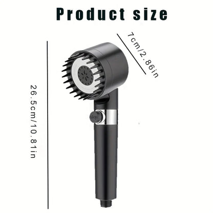 Högtrycksduschhuvud - 3-läges massage justerbar spray med filter