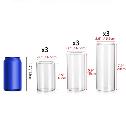 Cylindriska Glasvaser – 3/6/9-Pack