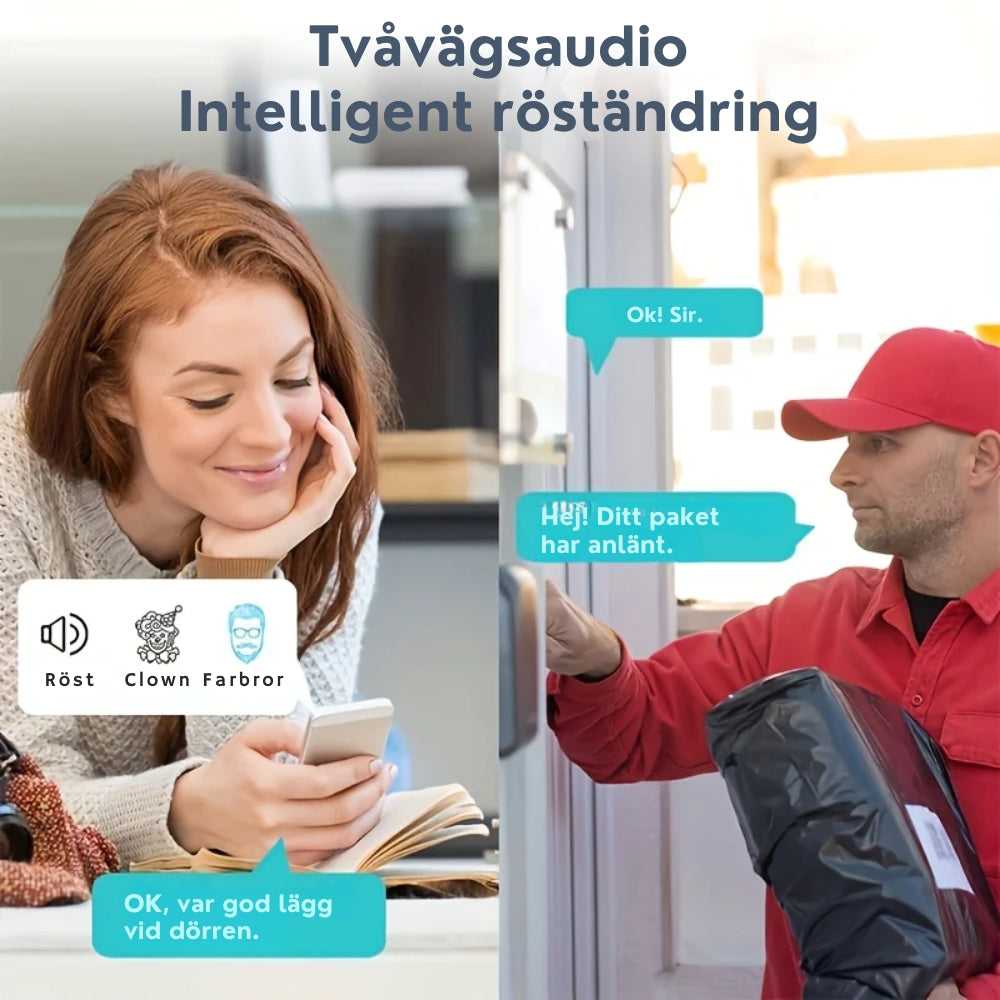 SafeBell™ HD Videodörrklocka | Se, Tala, Säkra på distans